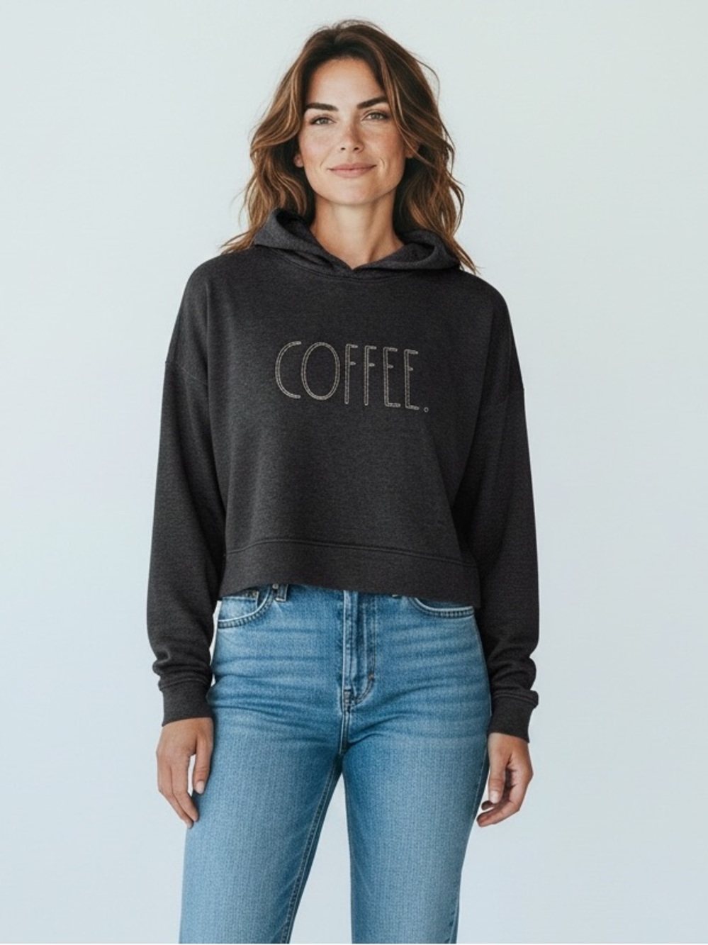 Rae Dunn Charcoal Hooded Sweatshirt